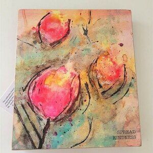 Art Sign Floral Watercolor Primitives By Kathy Spread Kindness #0324